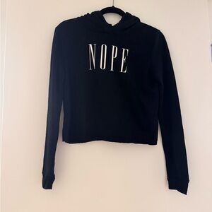Modern Lux Black Hoodie with 'NOPE' Design
